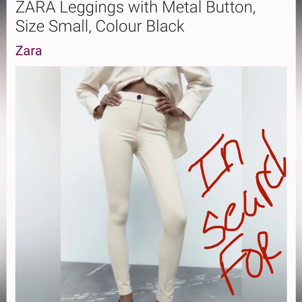 In search for Zara leggings either metal button